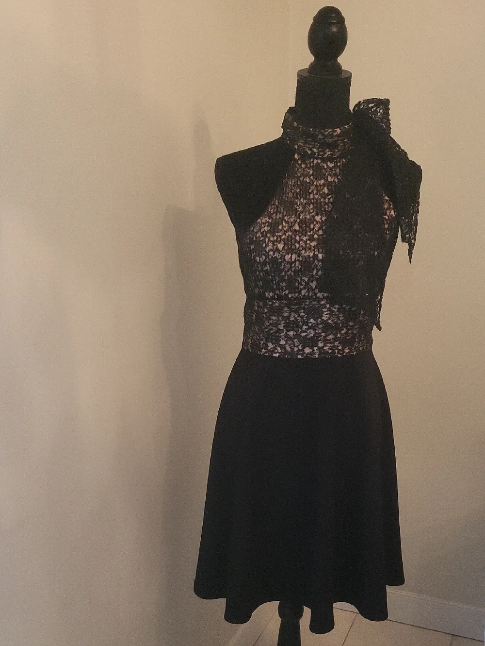 Betsey Johnson | Dresses | Betsey Johnson Black Oneshoulder Lace Fit Flare  Dress | Poshmark